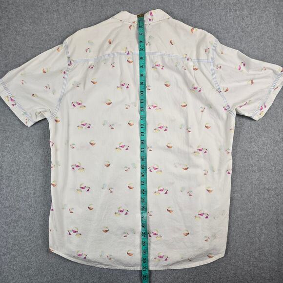 Tommy Bahama Cream and Pink Casual Button Down Shirt - Picture 16 of 16